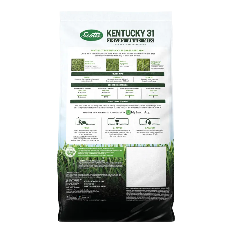 Scotts Kentucky 31 Grass Seed Mix image number 12.0