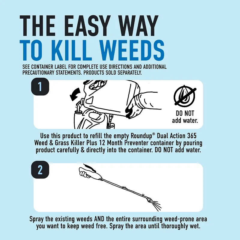 Roundup&reg; Dual Action 365 Weed & Grass Killer Plus 12 Month Preventer Refill image number 8.0