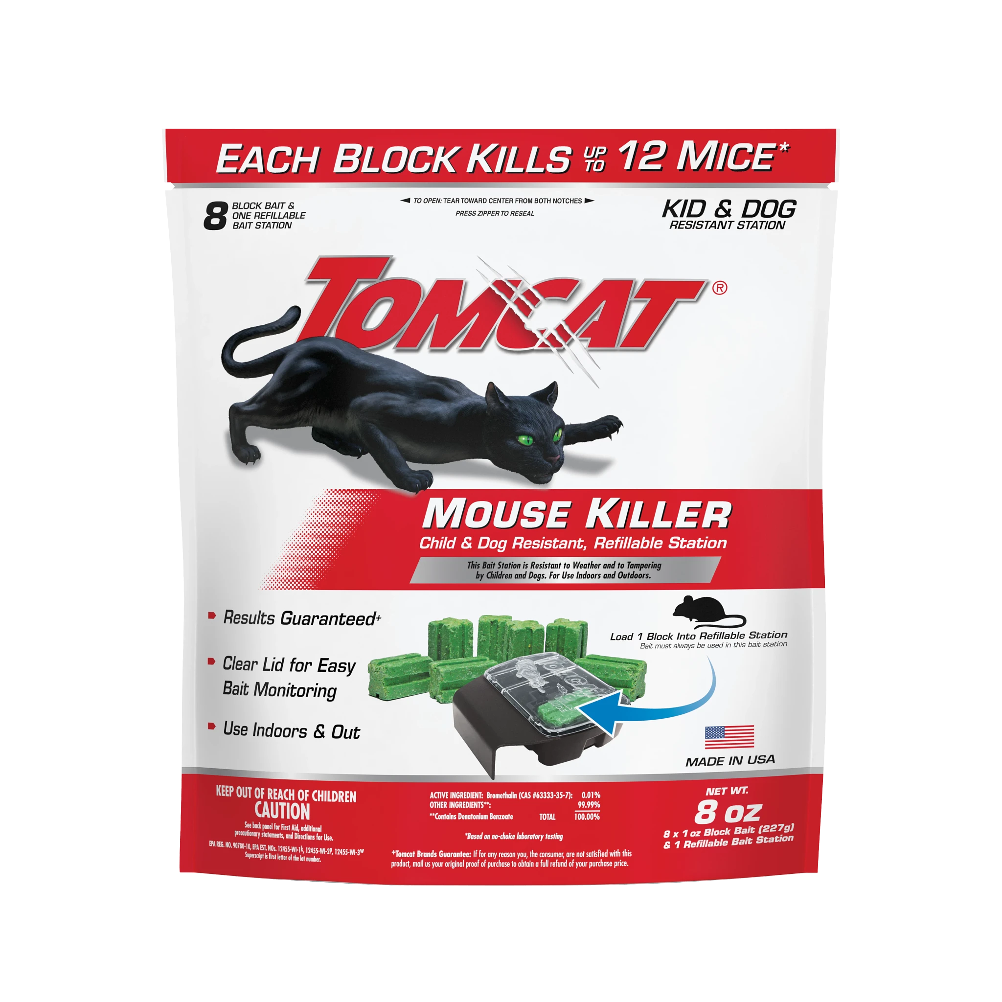 Tomcat Mouse Killer I Kid and Dog Resistant Refillable Mouse Bait Station - Thumbnail 3