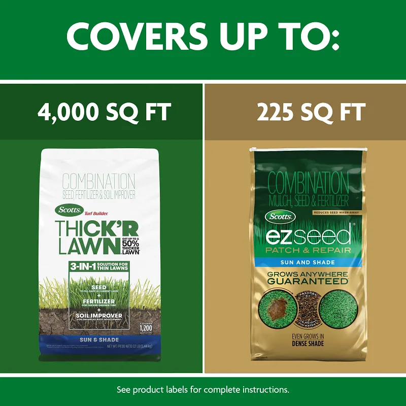 Scotts&reg; Turf Builder&reg; Thick'R Lawn&reg; Sun & Shade, 40 lbs. and Scotts&reg; EZ Seed&reg; Patch & Repair Sun & Shade, 10 lbs. Bundle image number 3.0