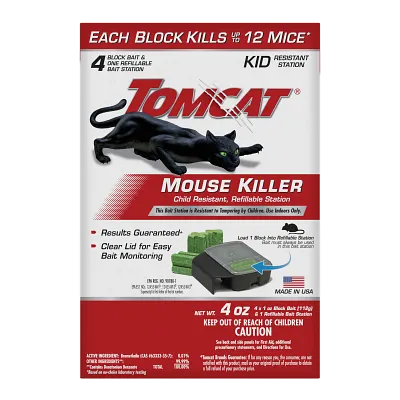 Tomcat&reg; Mouse Killer Child Resistant, Refillable Station