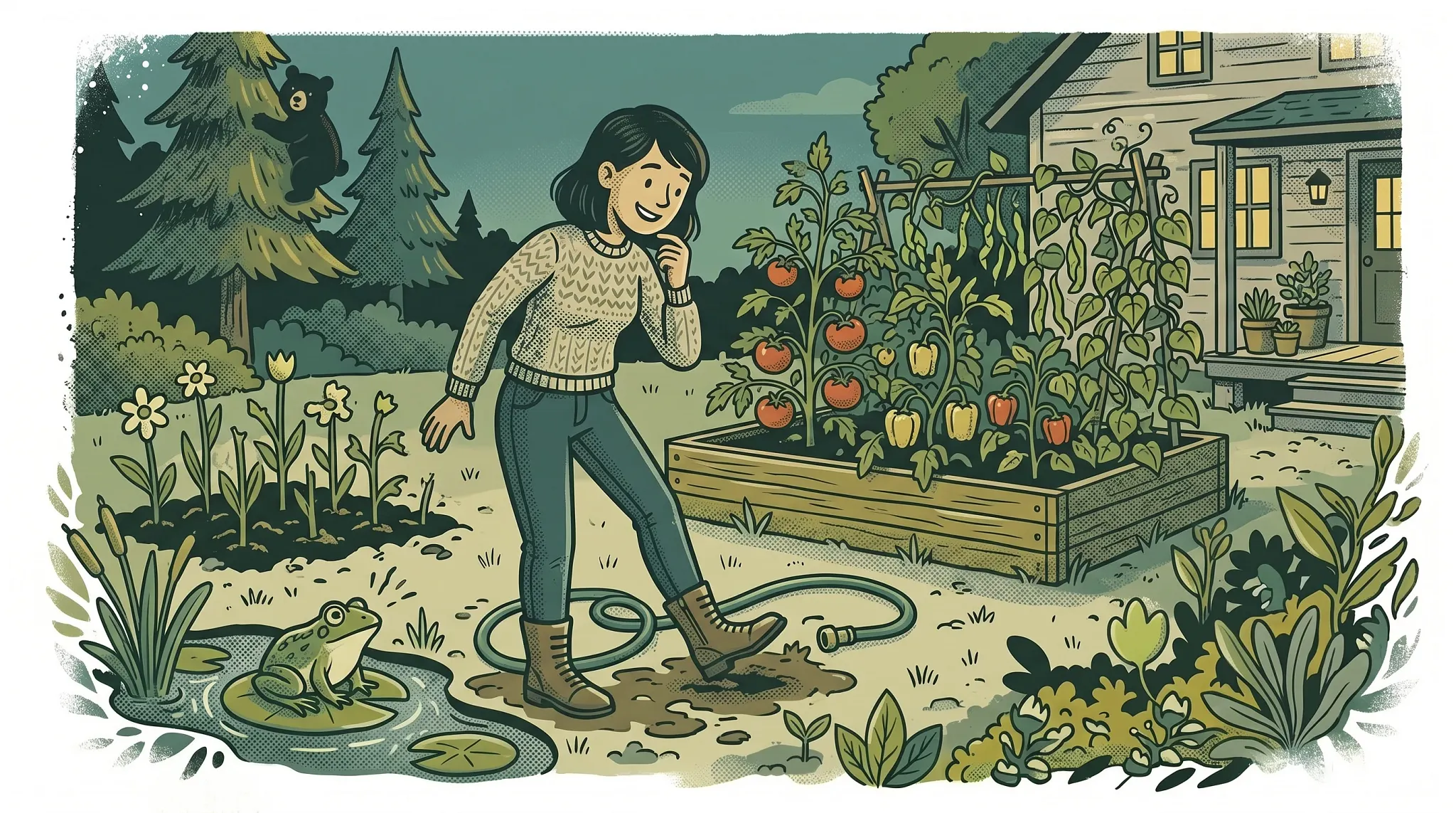 illo of city girl with boots