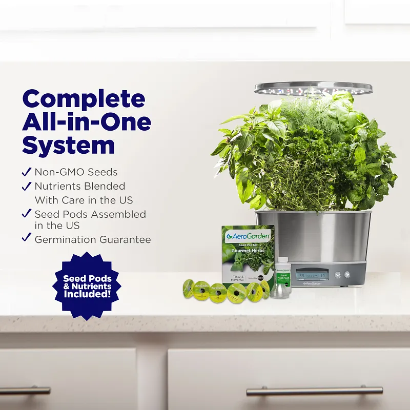 AeroGarden Harvest Elite 360, White Stainless image number 7.0