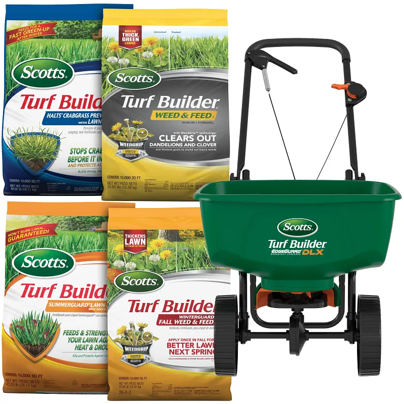 Scotts&reg; Turf Builder&reg; Bundle for Large, Northern Lawns + Scotts&reg; Turf Builder&reg; EdgeGuard&reg; DLX Broadcast Spreader image number 1.0
