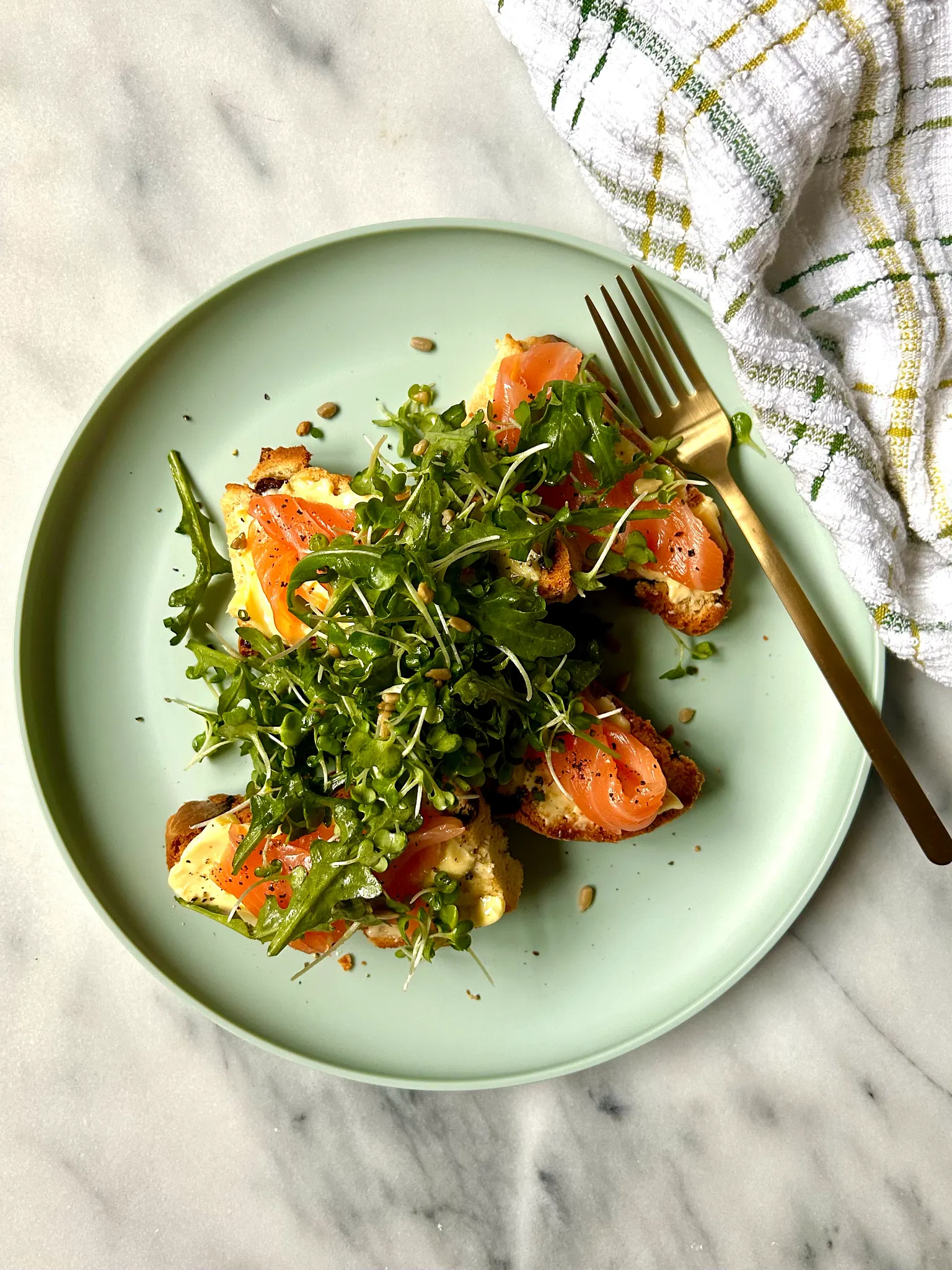 Smoke Salmon Toasts plate