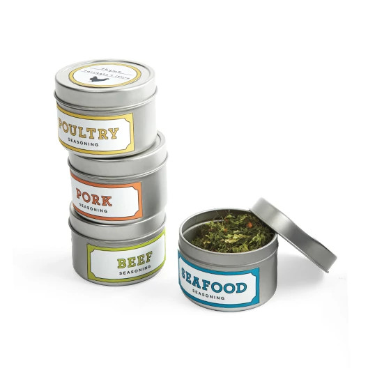 herb blends in containers