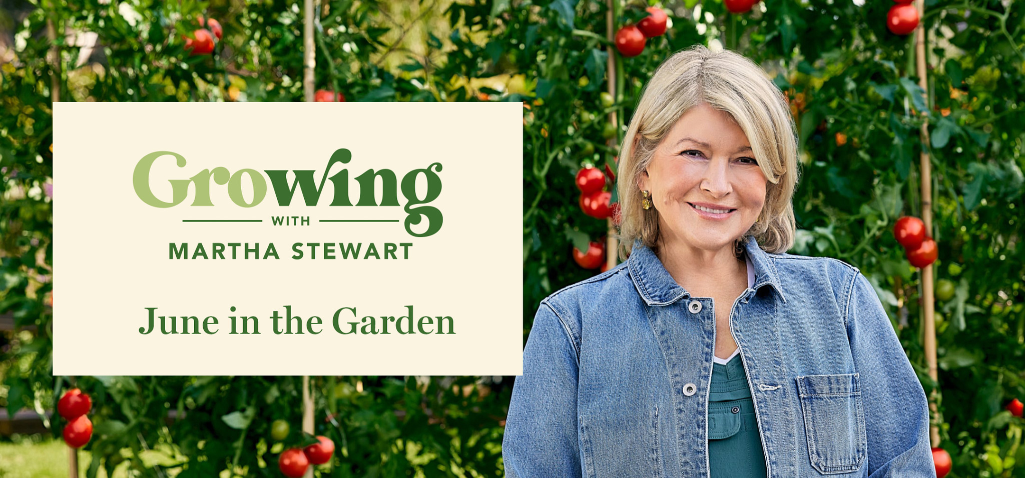 martha stewart standing with growing with MArtha logo