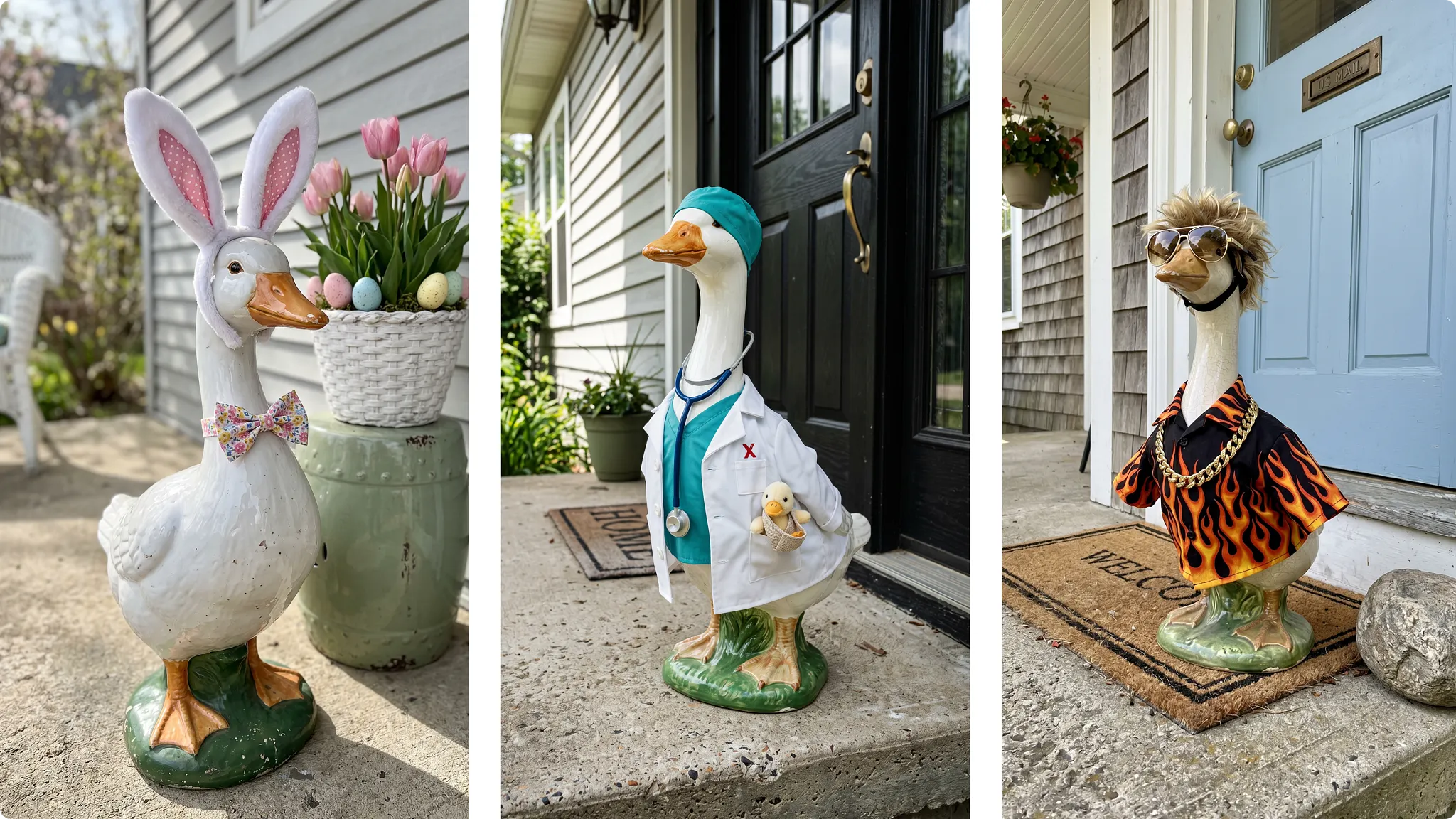 three porch gooses