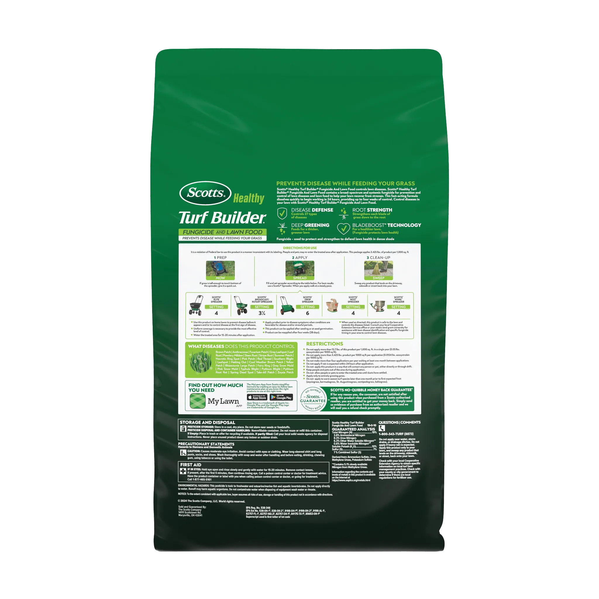 Scotts Healthy Turf Builder Fungicide and Lawn Food - Thumbnail 2