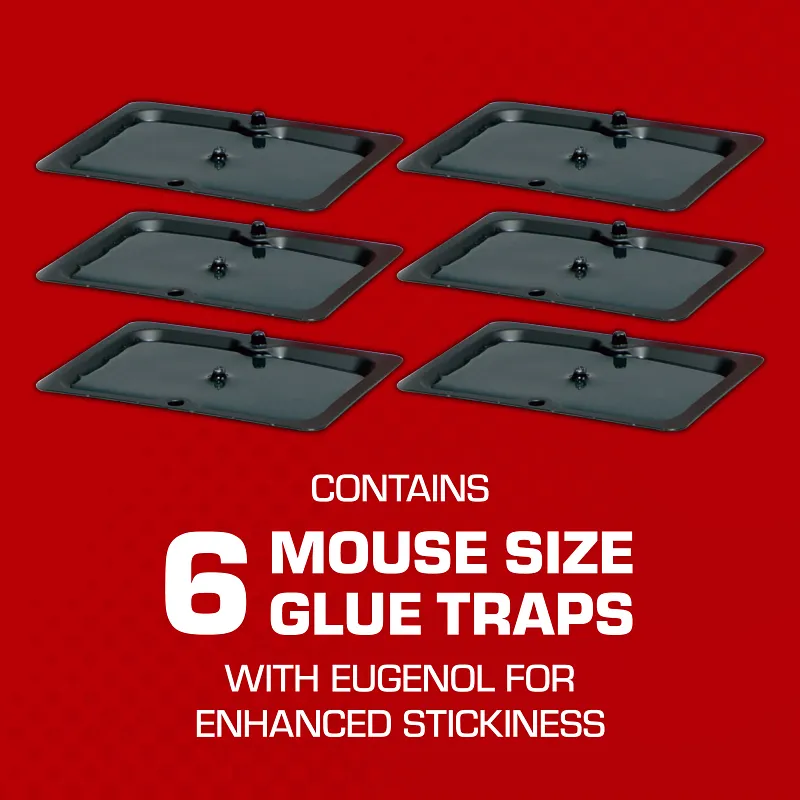 Tomcat Glue Traps Mouse Size with Eugenol for Enhanced Stickiness, 6 Traps image number 2.0