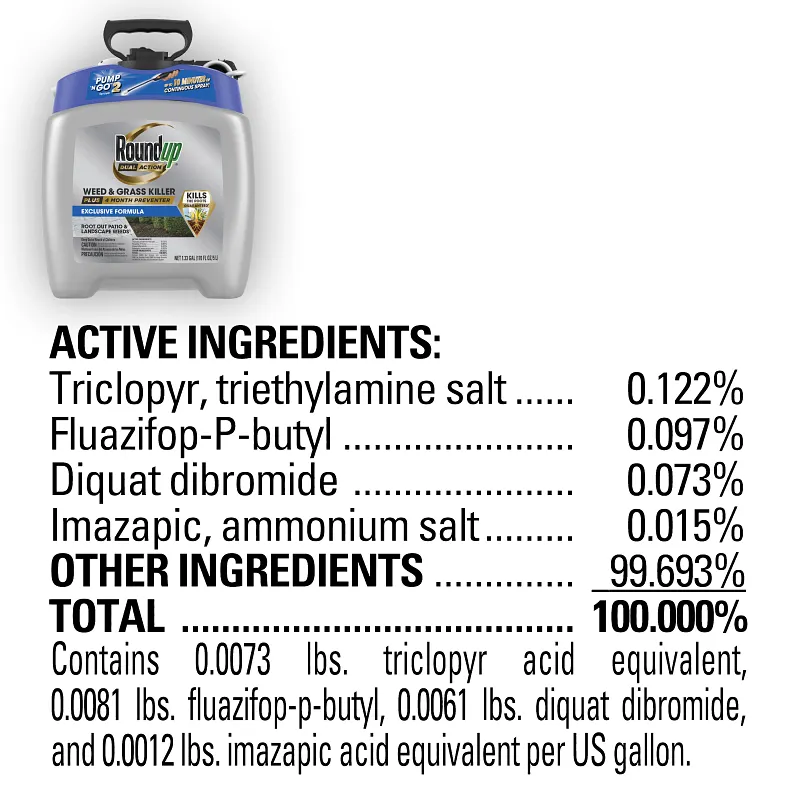 Roundup&reg; Dual Action Weed & Grass Killer Plus 4 Month Preventer with Pump 'N Go&reg; 2 Sprayer image number 12