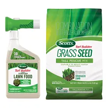 Scotts Turf Builder Grass Seed Tall Fescue Mix and Scotts Turf Builder Liquid Starter Lawn Food image number null