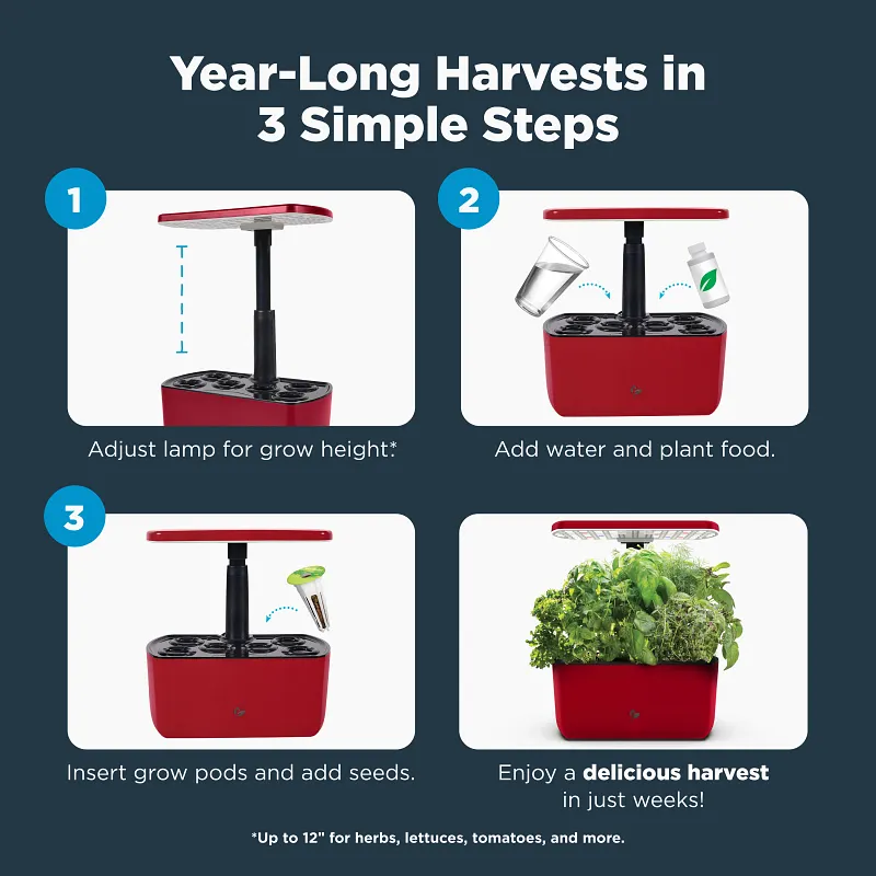 AeroGarden Harvest Lite, Cherry Red image number 9.0