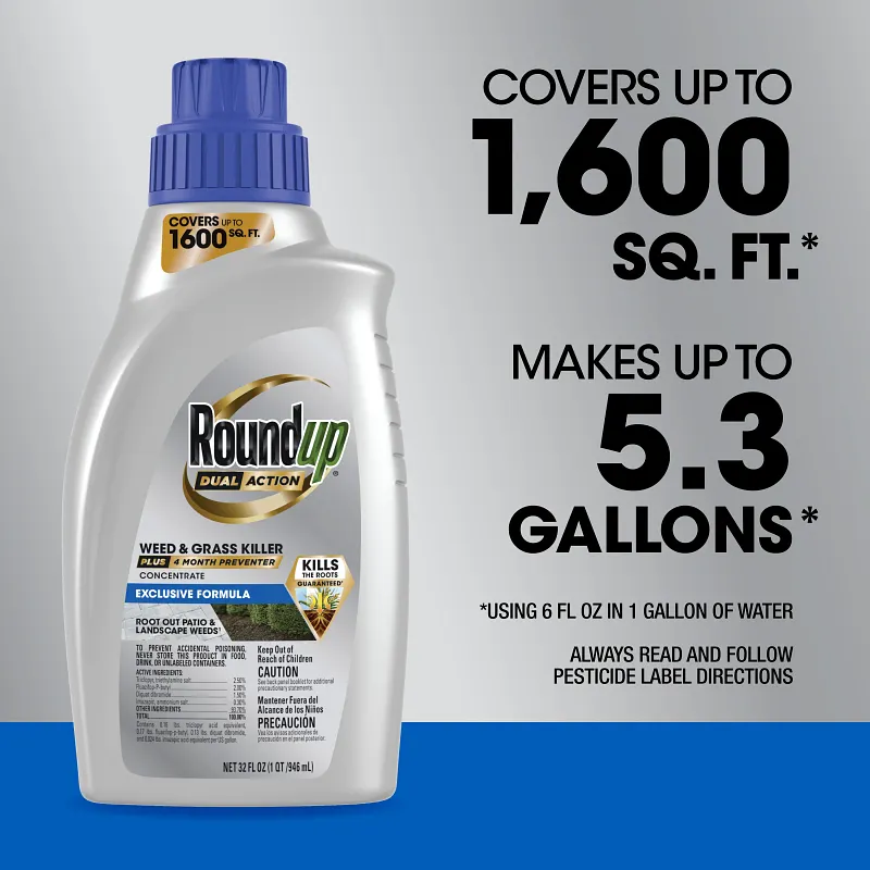 Roundup&reg; Dual Action Weed & Grass Killer Plus 4 Month Preventer Concentrate image number 11
