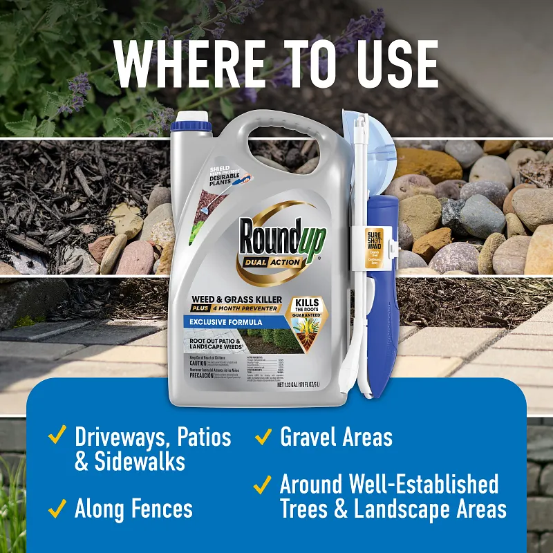 Roundup&reg; Dual Action Weed & Grass Killer Plus 4 Month Preventer with Sure Shot&trade; Wand image number 3.0