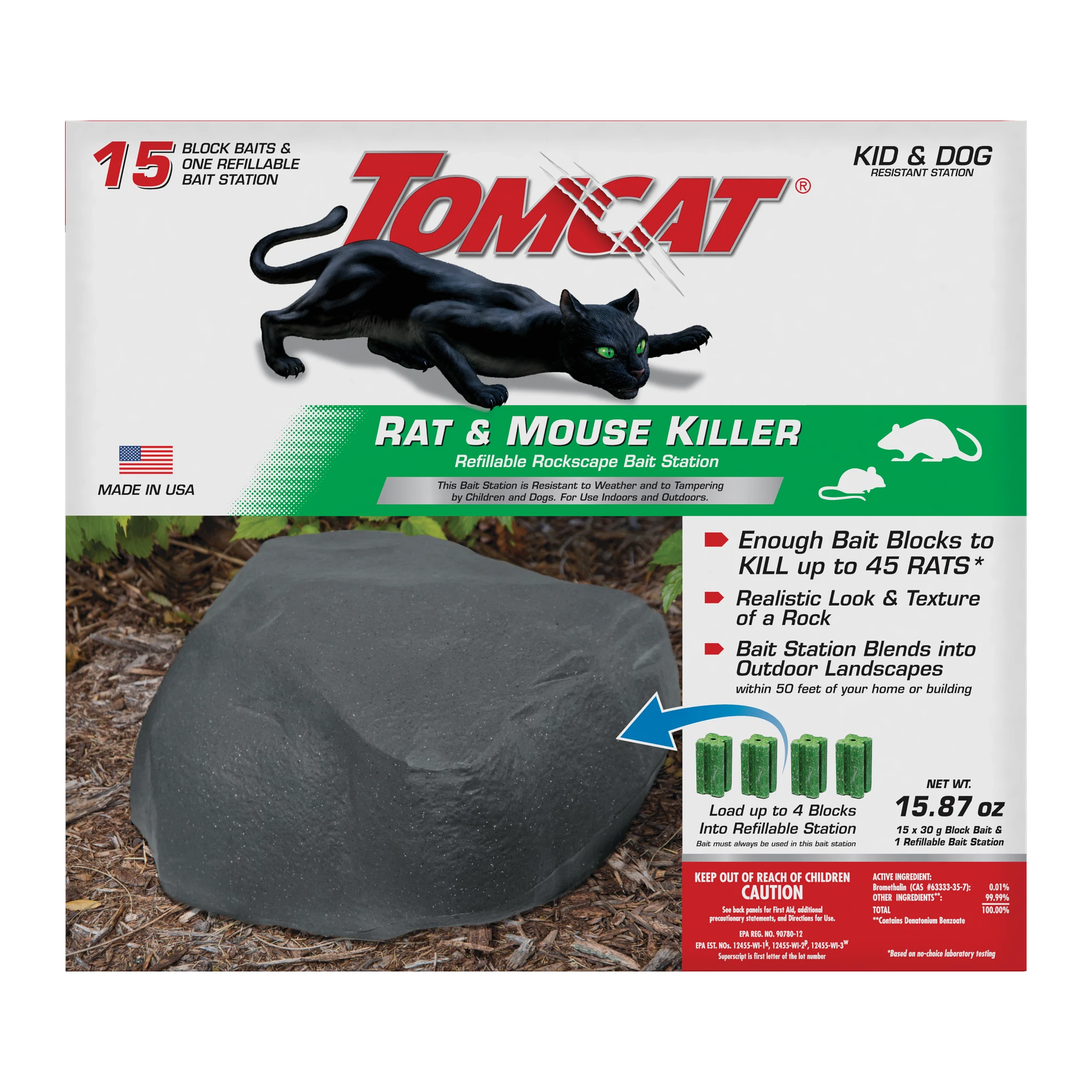 Tomcat Rat & Mouse Killer Refillable Rockscape Bait Station - Thumbnail 3