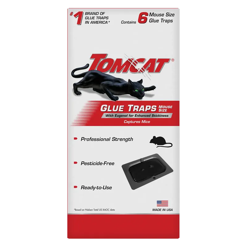 Tomcat Glue Traps Mouse Size with Eugenol for Enhanced Stickiness, 6 Traps image number 1.0