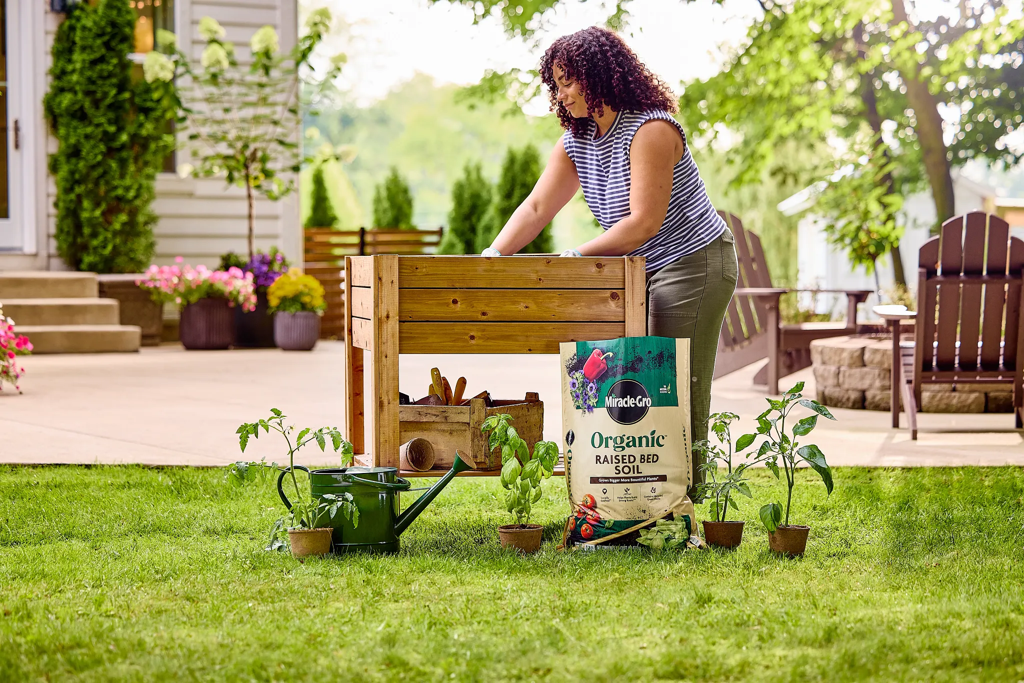 woman gardening