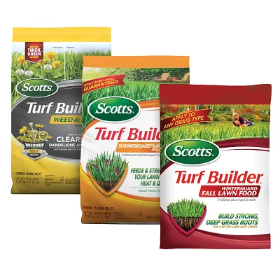 Scotts&reg; Turf Builder&reg; Weed & Feed₅, SummerGuard and WinterGuard