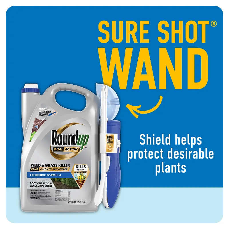 Roundup&reg; Dual Action Weed & Grass Killer Plus 4 Month Preventer with Sure Shot&trade; Wand image number 5.0