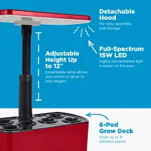 AeroGarden Harvest Lite, Cherry Red image number null