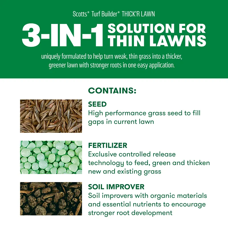 Scotts&reg; Turf Builder&reg; Thick'R Lawn&reg; 12lb. and EZ Seed&reg; Patch & Repair Sun and Shade 10lb. Bundle image number 4.0