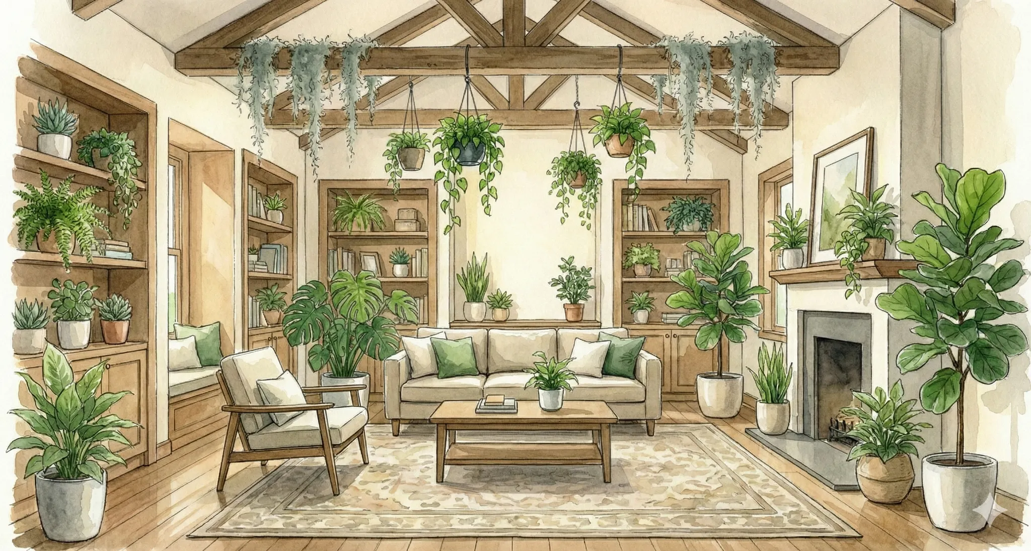 Room with a indoor garden