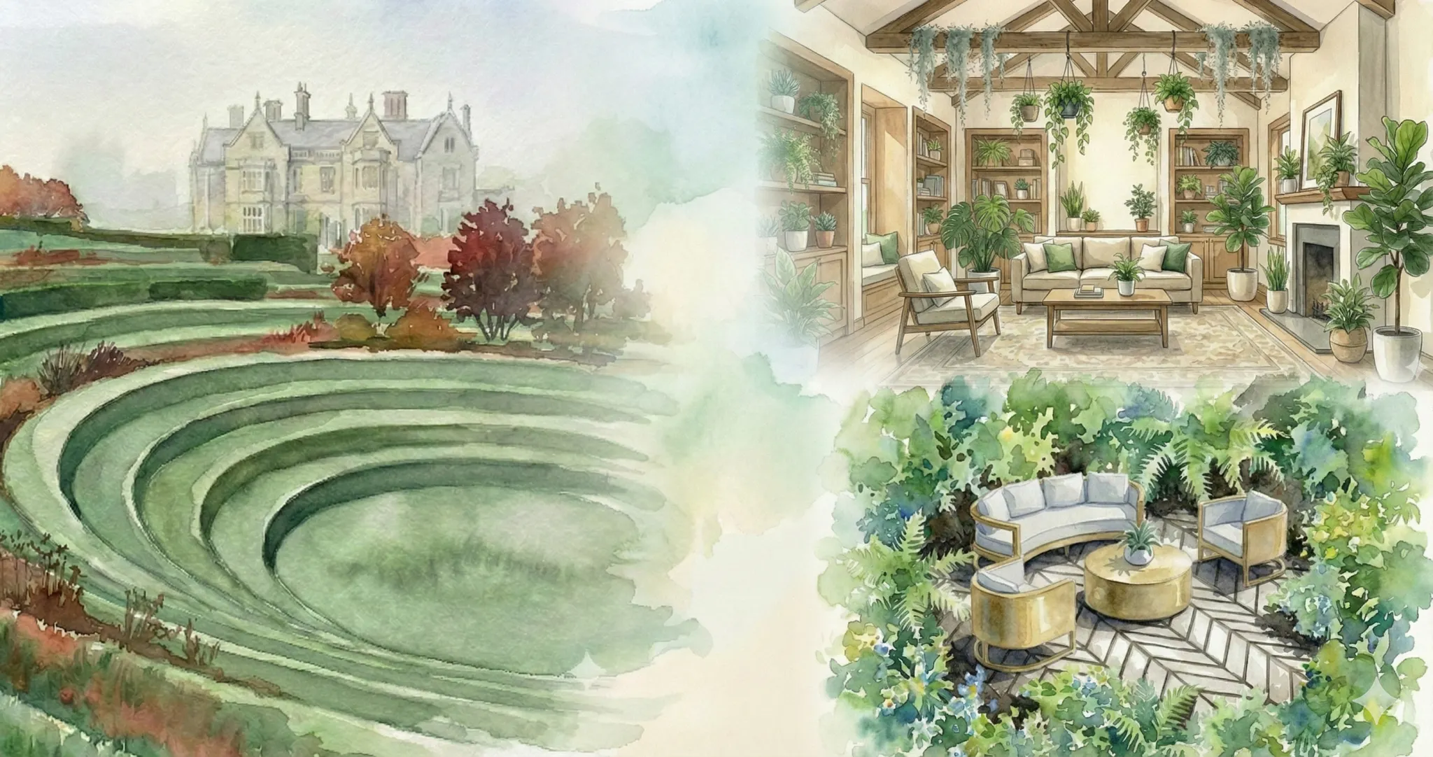 Gardens with different landscape