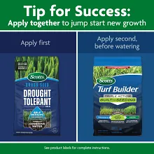 Scotts&reg; Grass Seed Drought Tolerant Mix and Turf Builder&reg; Triple Action Built for Seeding image number null