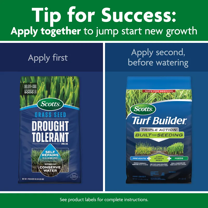 Scotts&reg; Grass Seed Drought Tolerant Mix and Turf Builder&reg; Triple Action Built for Seeding image number 6.0