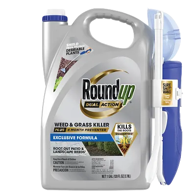 Roundup&reg; Dual Action Weed & Grass Killer Plus 4 Month Preventer with Sure Shot&trade; Wand